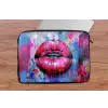 Graffiti - Lippen - Felroze - Geschilderd laptophoes neopreen klein -tafel