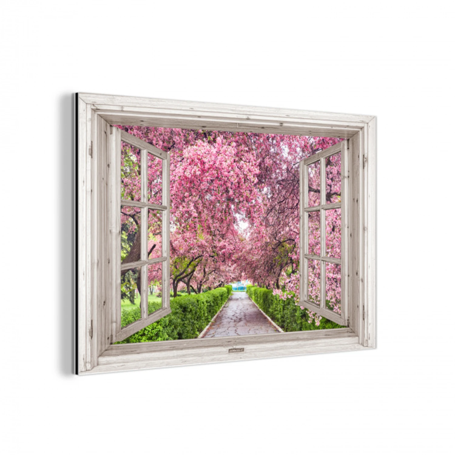Japans - Sakura - Bloesem - Boom - Bloesem takken - Doorkijk aluminium wit klein -3d