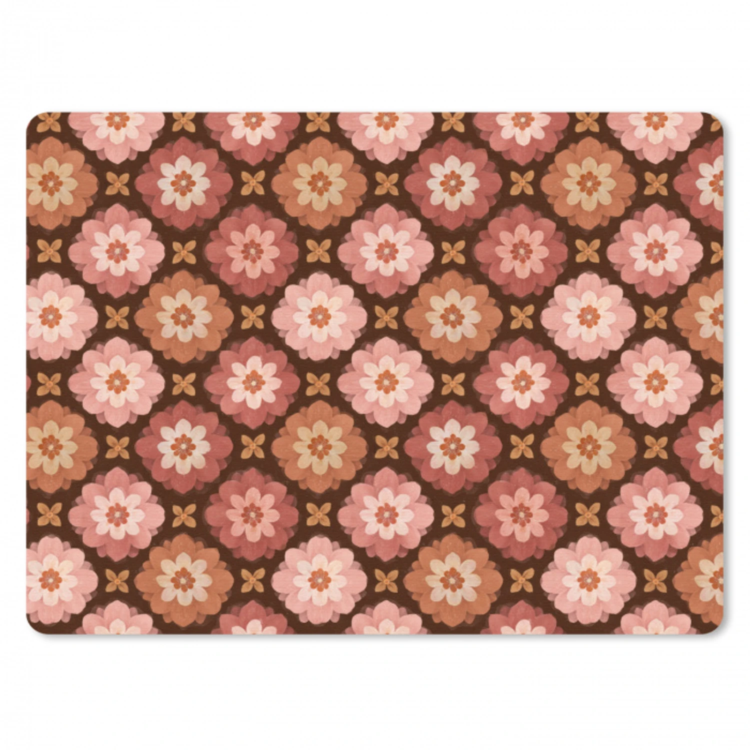 Geometrisch - Bloemen - Kleurrijk muismat rubber klein 262 -3d