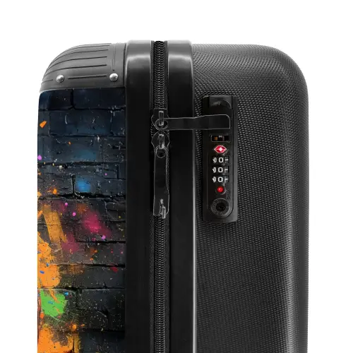 Graffiti voetbal met felle kleuren NBS - Handbagage koffer - Unisex middel -slot