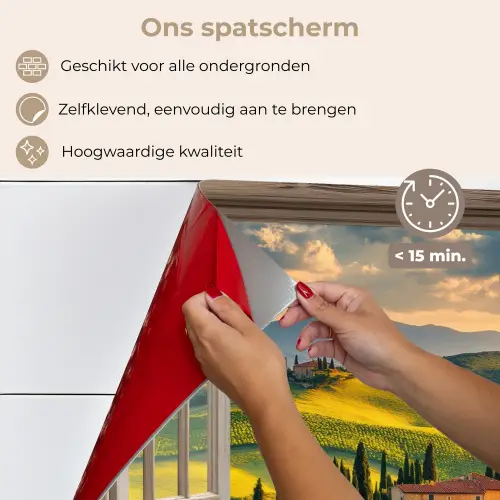 Doorkijk - Toscane - Uitzicht - Landschap - Zomer keuken achterwand spatscherm klein -spatscherm_NL