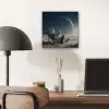 Maan - Kat - Astronaut - Ruimte aluminium wit klein -sfeer5