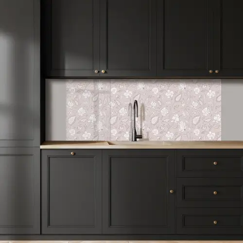Bloemen - Getekend - Lavendel keuken achterwand 2 middel 871 -sfeer1