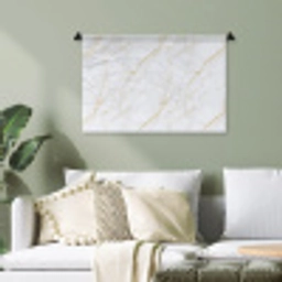 Wit - Marmer - Goud - Luxueus Wandkleed katoen klein 269 -sfeer7