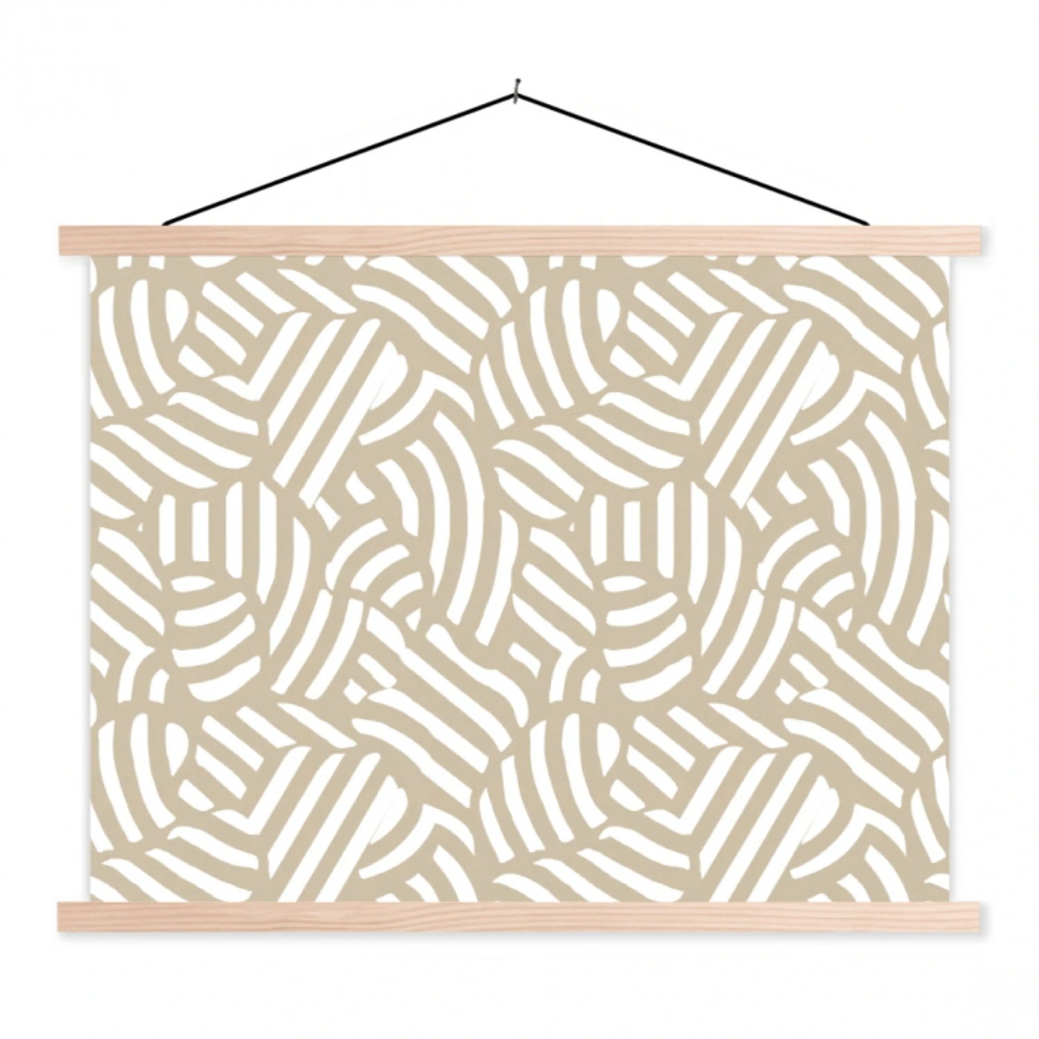 Abstract - Modern - Beige textielposter latten blank klein 122 -3d