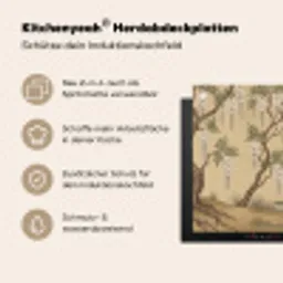 Kraanvogels - Water - Beige Inductie beschemer met haakjes klein -ky-usp-de