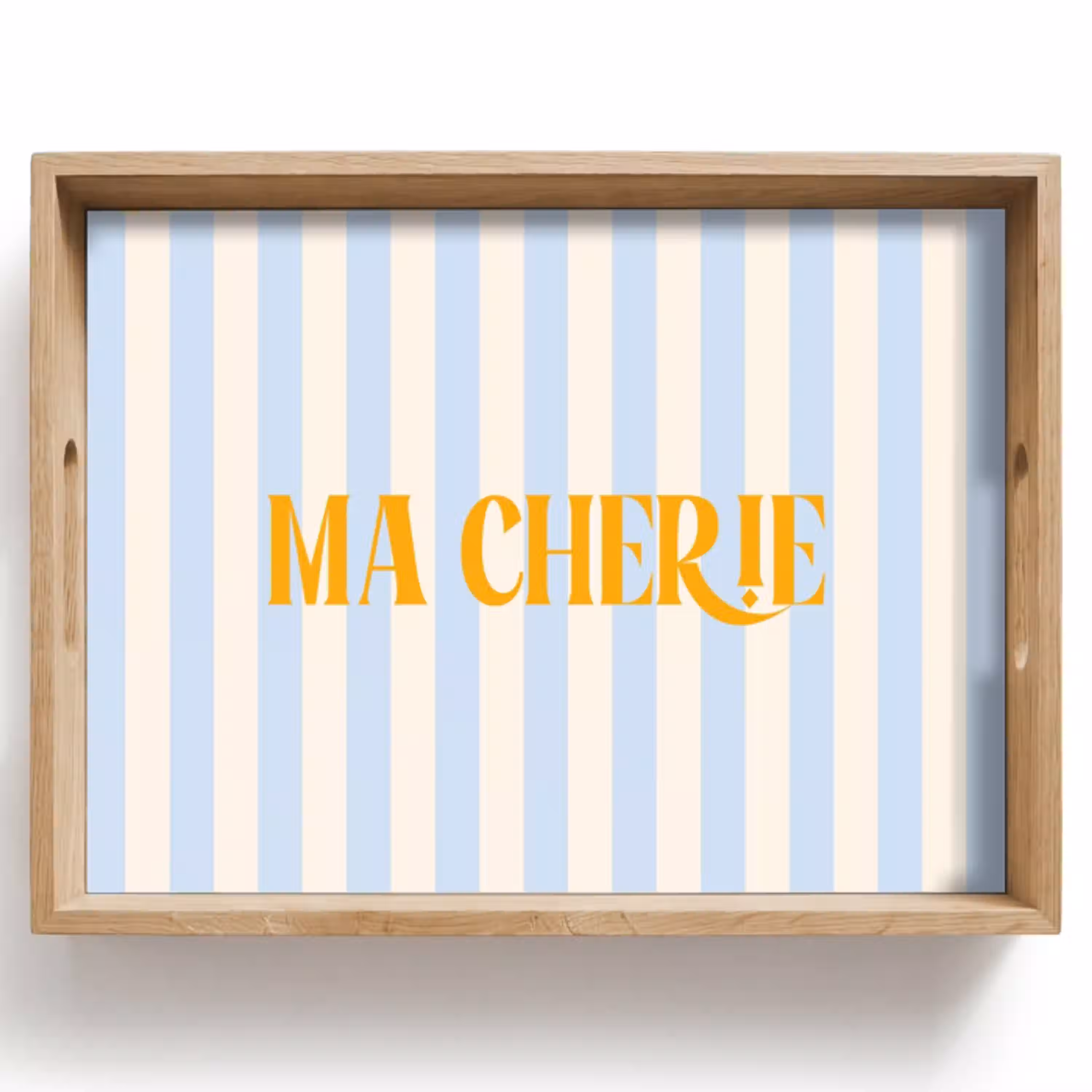 Oranje - Blauw - Strepen - Ma cherie Dienblad Rechthoek middel -z3d_shopping