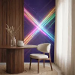 Kruisen - Lasterstralen - Neon Behang Vlies klein -sfeer1