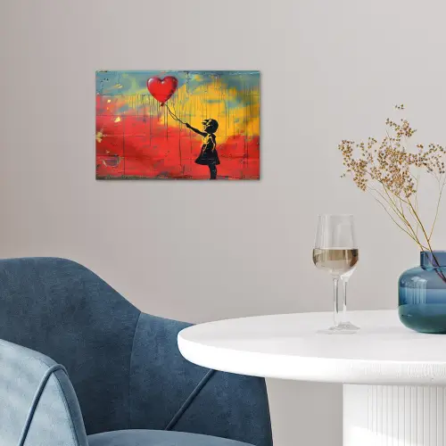 Banksy - Kunst - Graffiti - Meisje - Street art poster papier klein -sfeer3