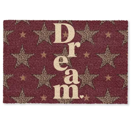 Sterren - Luipaardprint - Dream - Bordeaux Deurmat klein -zkaufland3d