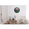 Anjer - Roze - Bloemblaadjes Wandcirkel aluminium klein -woonkamer