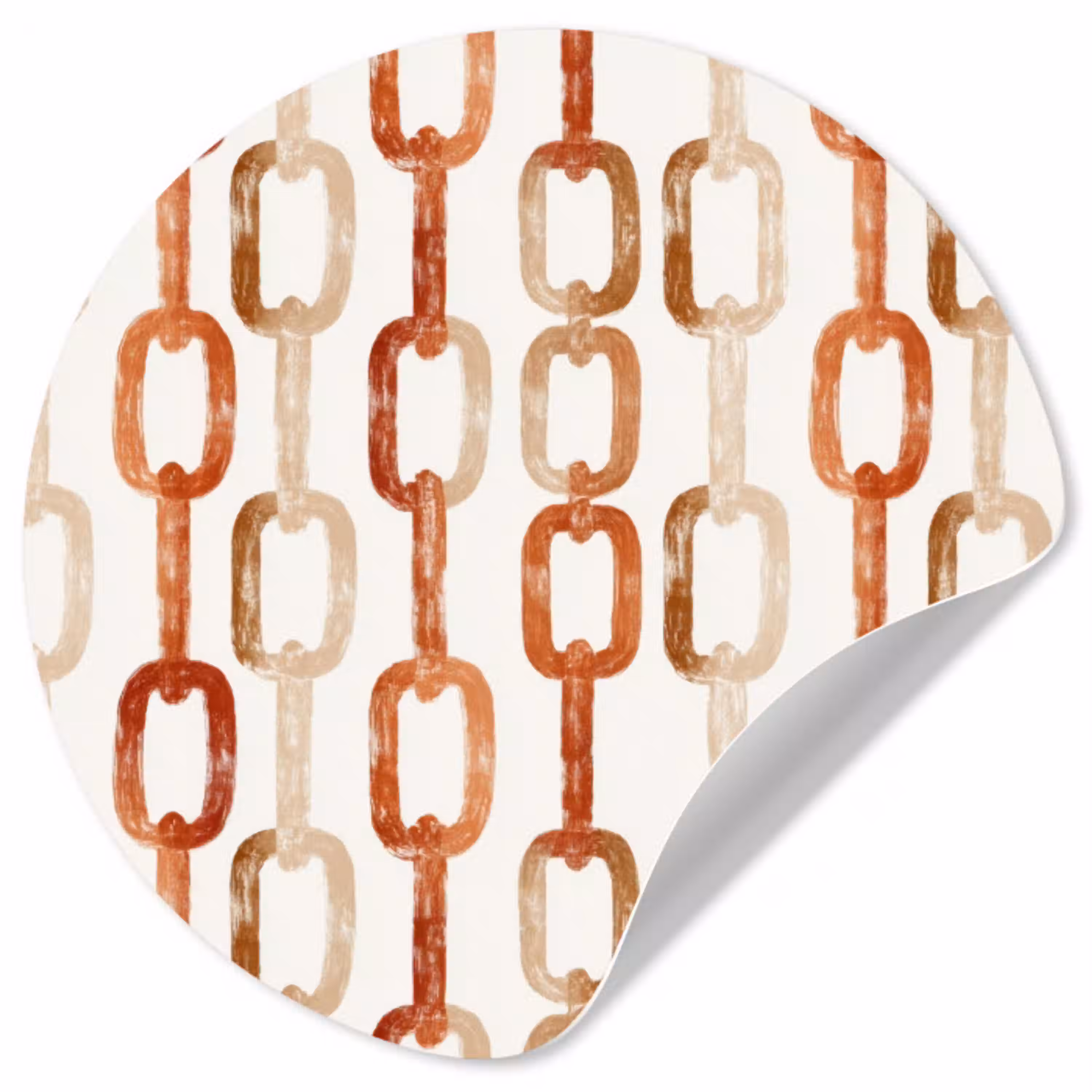 Schakels - Patroon - Aquarel - Terracotta Wandcirkel behangsticker klein 186 -3d