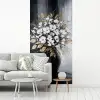 Bloemen - Wit - Vaas - Abstract fotobehang vinyl groot -woonkamer