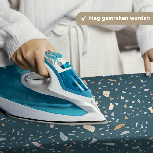 Terrazzo -  Patroon - Kleurrijk - Diep blauw Wandkleed katoen klein 269 -sfeer9