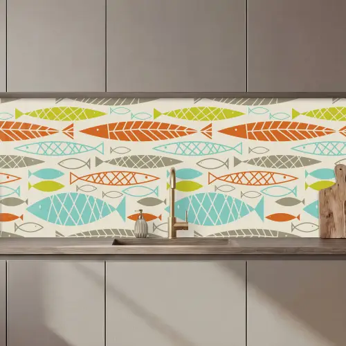 Vis - Jaren 50 - Patroon keuken achterwand 2 middel 871 zz_3dshopping