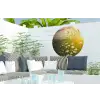 Bloemen - Madelief - Natuur - Zon - Horizon Wandcirkel tuinposter met ringen klein -buiten2