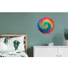 Regenboogkleuren - Tie dye - Wandcirkel aluminium klein -slaapkamer