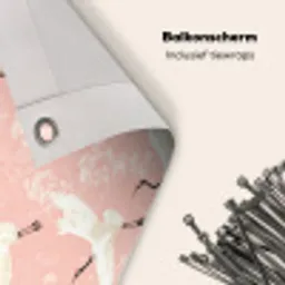 Kraanvogels - Bloesem - Roze Balkonbeschermer Duitsland klein 596 -closeup_NL