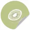Kiwi - Lijntekening - Minimalistisch - Groen Wandcirkel behangsticker klein -3d