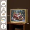 Kersttruck - Sneeuwbos - Rood Light Box met batterij (Wandlamp) middel -USP_websiteoverzichtNL