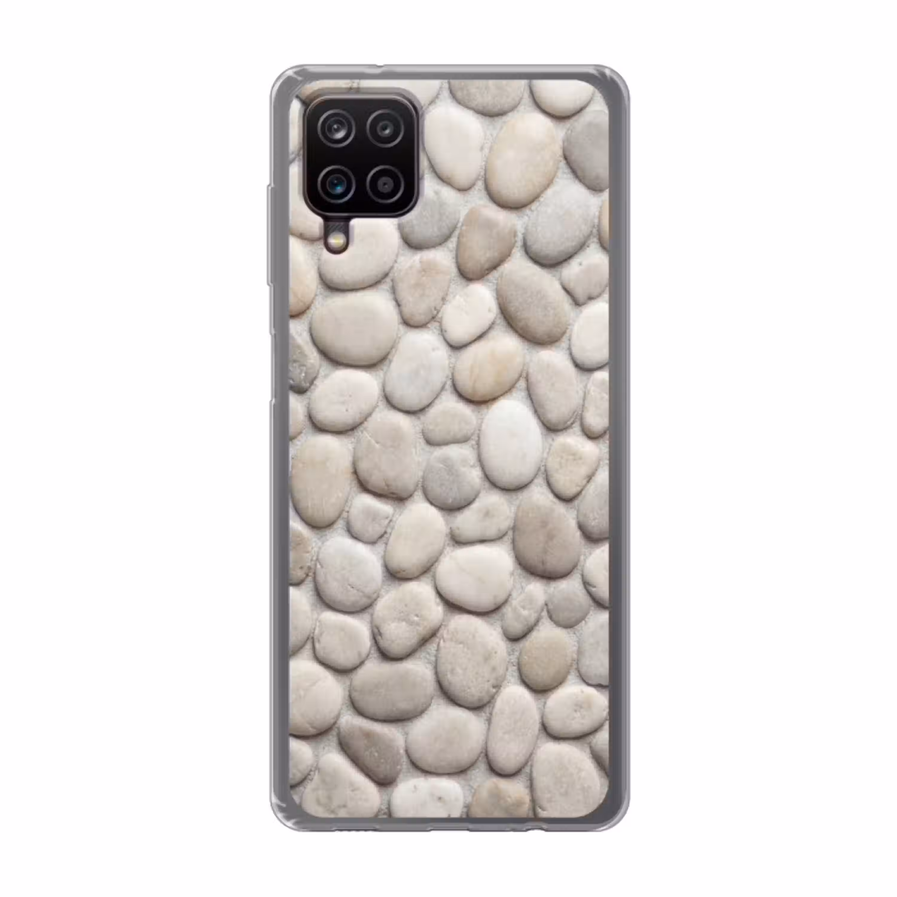 Steen - Kiezel - Natuur - Minimalistisch - Beige Telefoonhoesje Samsung Galaxy A12 klein -3d