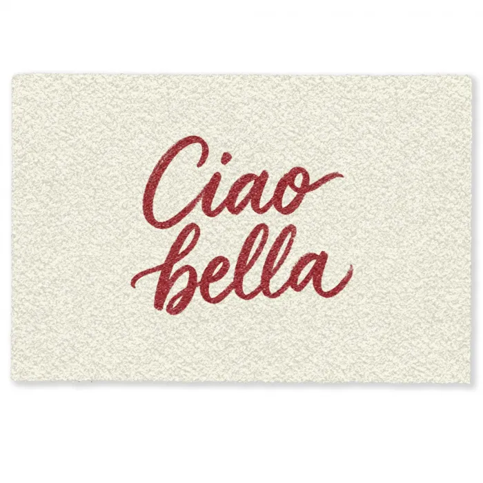 Ciao bella - Rood - Wit - Minimalistisch Deurmat klein -zkaufland3d