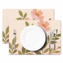 Grafisch - Bloemen - Roze Placemat vinyl groot -zzsfeer2_Kitchenyeah-website