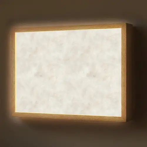 Crèmebeige - Marmer - Aders Light Box met batterij (Wandlamp) middel 907 -z3d_website