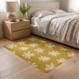 Bloem - Speels - Okergeel Vloerkleed Rechthoek klein 1091 -atmosphere_sfeer3_global