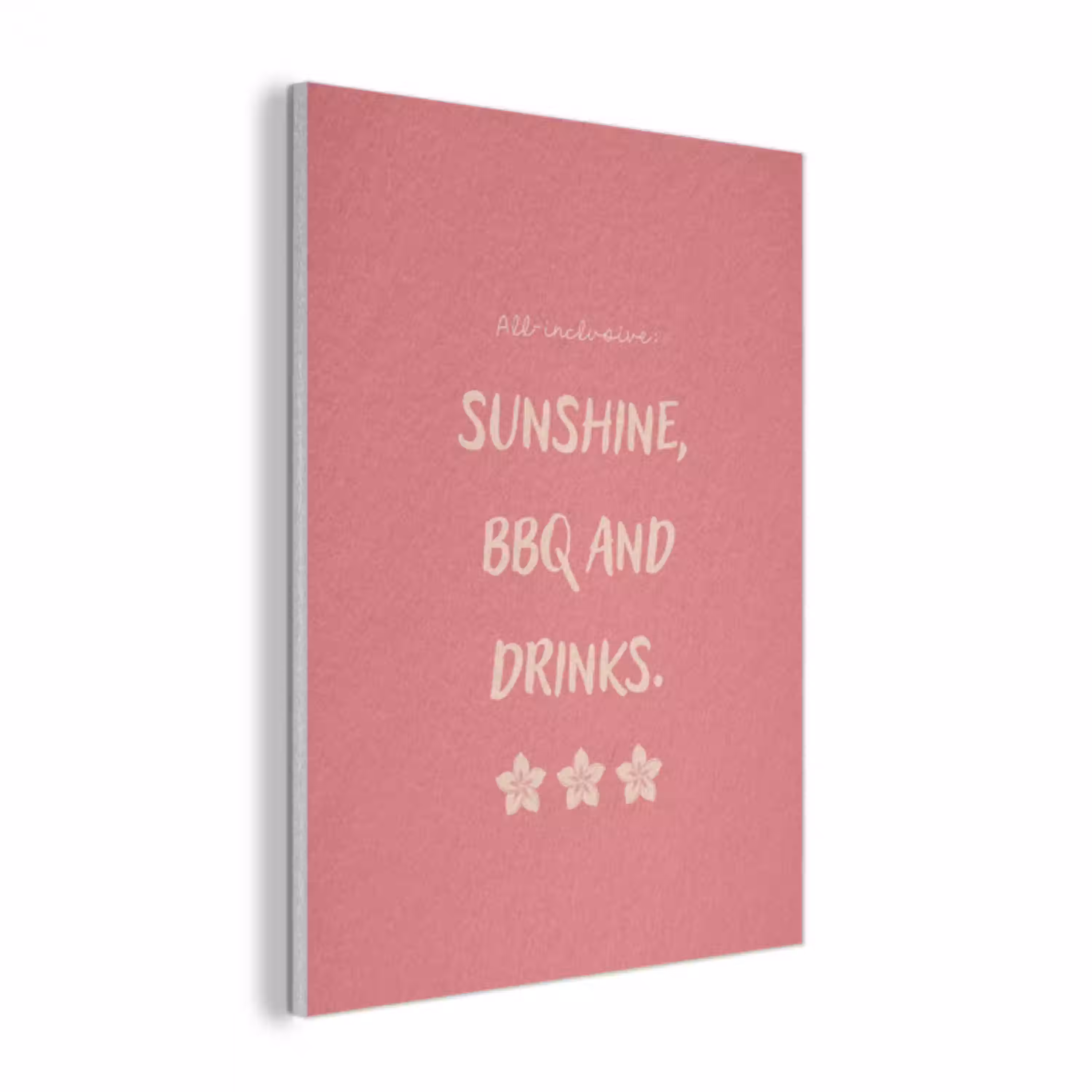 BBQ - Quote - Roze - Zomer PET vilt klein -3d