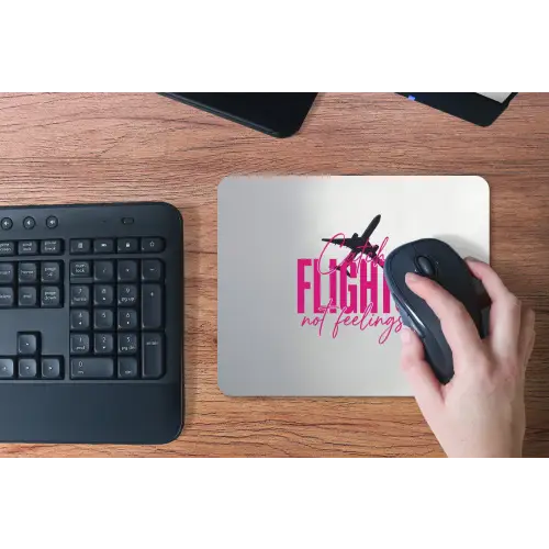 Catch flights not feelings - Vliegtuig - Roze muismat rubber klein -toetsenbord