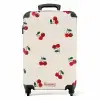 Beige achtergrond met patroon van grote kersen NBS - Handbagage koffer - Unisex middel -productfoto_recht