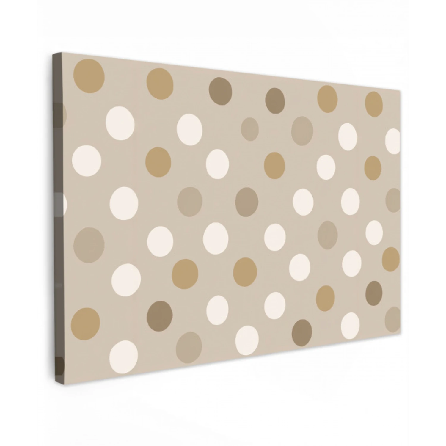Polka - Dots - Beige Tuinposter op houten frame 2 cm dik klein 845 -3d