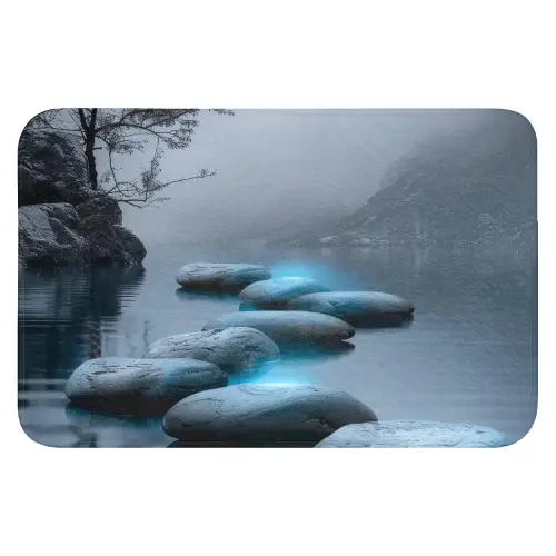 Stenen - Water - Bomen - Natuur WCmat klein -3d