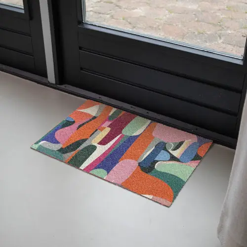 Vormen - Ritmisch - Kleuren - Abstract Deurmat klein -sfeer2