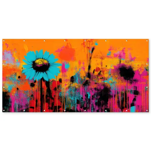 Zonnebloemen - Abstract - Oranje Balkonbeschermer Duitsland klein -zz_3d