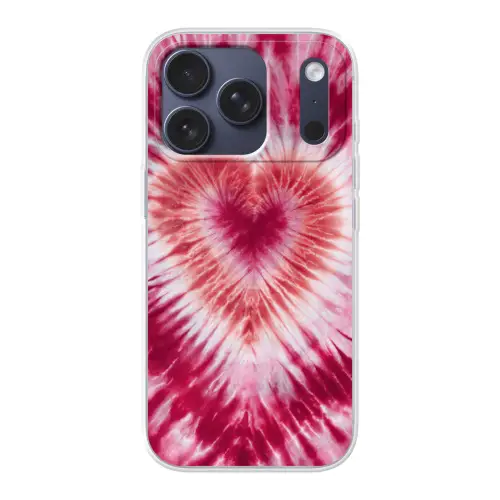 Hartvorm - Roze - Tie dye Telefoonhoesje iPhone 17 Pro klein -3d