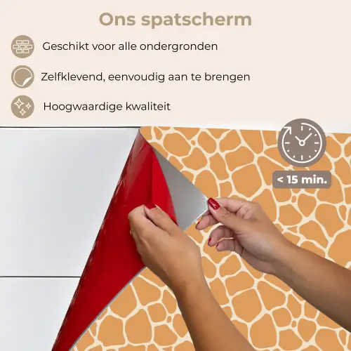 Giraf - Oranje - Patroon keuken achterwand spatscherm klein 900 -spatscherm_NL