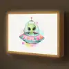 Alien - Ufo - Kleurrijk Light Box met batterij (Wandlamp kind) middel -z3d_website