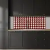 Rood - Tegelpatroon - Crème keuken achterwand 2 middel 871 -sfeer1