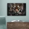 Tijger - Dieren - Portret - Luxe - Zwart canvas 2cm klein -sfeer4