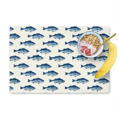 Vis - Patroon - Blauw Placemat vinyl groot 368 -zzzproduct_Kitchenyeah-website