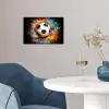 Voetbal - Verf - Kleuren - Zwart - Wit poster papier klein -sfeer3