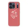 Lijnillustratie - Kersen - Tak - Wit Telefoonhoesje iPhone 17 Pro klein -3d