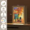 Koppel - Liefde - Bos - Kunst Light Box met kabel (Tafellamp) klein -USP_NL