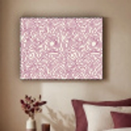 Kronkelende lijn - Magenta - Crème Textielframe zwart klein 947 -sfeer1