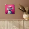 Pink - Hond - Bubbel plexiglas 5mm klein -sfeer5