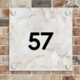 Beige marmer - Traditioneel Naambord Vierkant klein -sfeer2