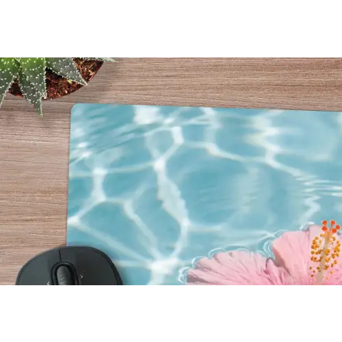 Hibiscus - Water - Roze muismat rubber klein -closeup