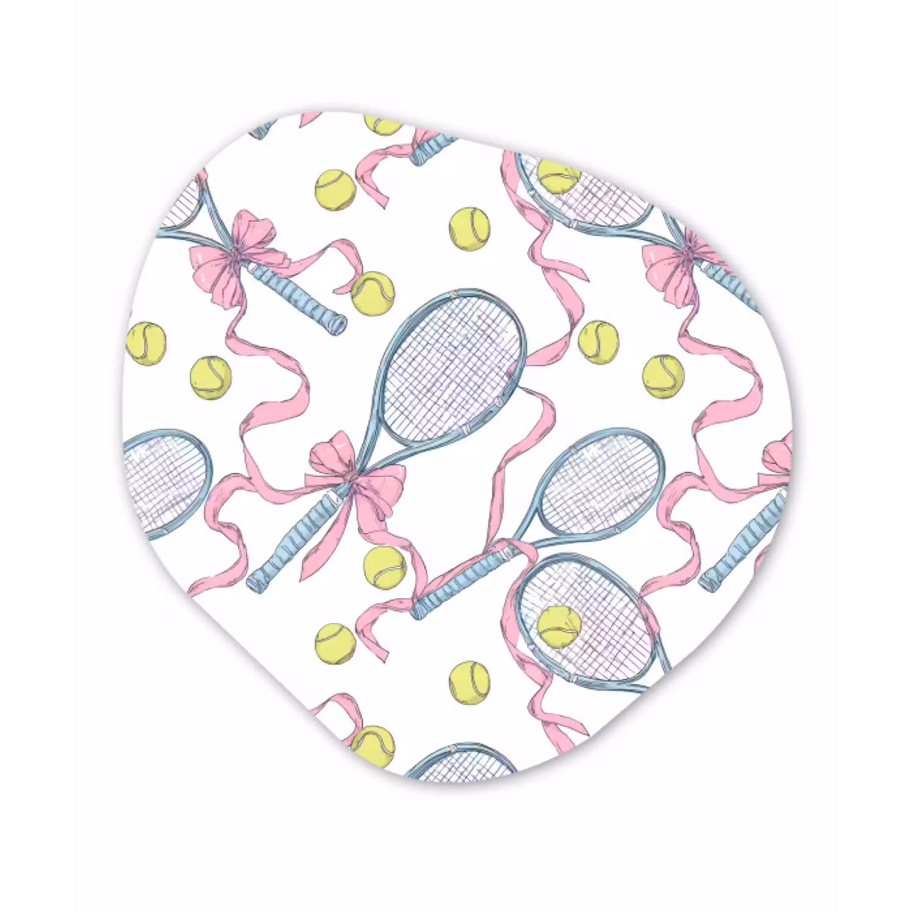 Tennis - Strikken - Kleurrijk Wandcirkel Organisch Aluminium middel 851 -3d